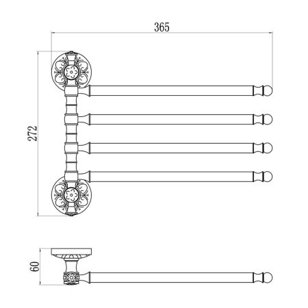 Полотенцедержатель Savol S-005804A, хром, артикул S-005804A