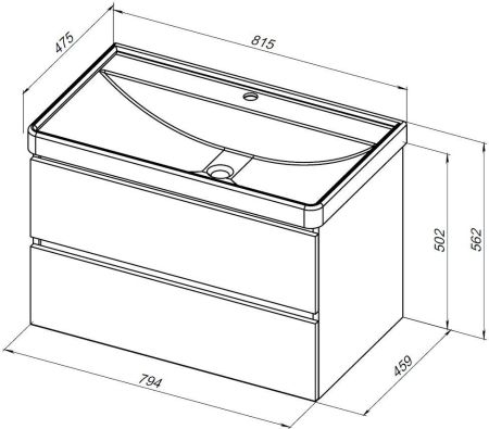 Тумба под раковину Aquanet Вега 2.0 80 бежевый, артикул 00337943