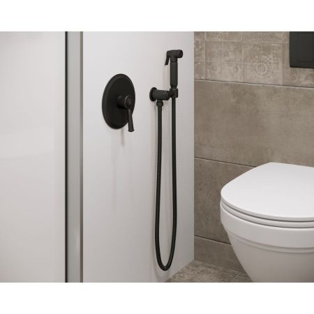 Смеситель встроенный с гигиеническим душем Timo Arisa 5309/03SM черный, артикул 5309/03SM