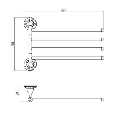 Полотенцедержатель Savol S-08904C, бронза, артикул S-08904C