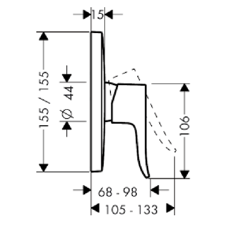 HG Metris Смеситель для душа, встраиваемый, внешняя часть, цвет: хром, артикул 31456000