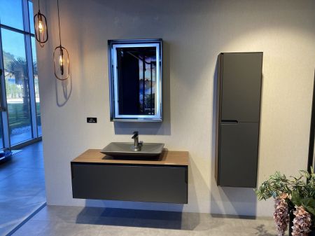 Тумба с раковиной ORKA Craft 120 подвесная, орех/антрацит