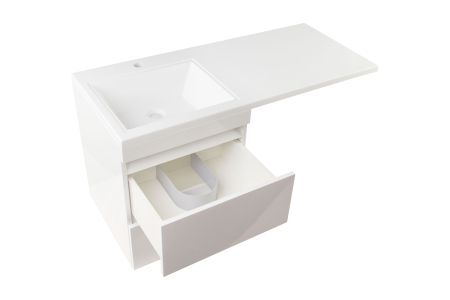 Тумба подвесная "Даллас 110", Люкс белая, PLUS, ЭМАЛЬ, артикул СС-00002350