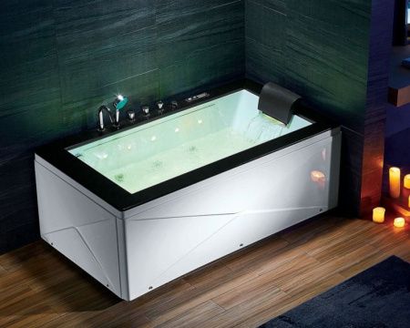 Акриловая ванна Gemy G9258 180х100 с гидромассажем