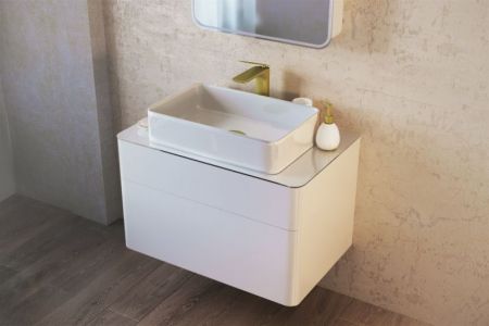 Тумба под раковину Raval Pure 80 подвесная Белая, артикул Pur.01.80/P/W