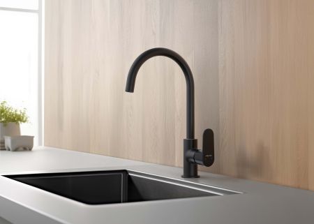 Смеситель для кухни AQUATEK, матовый черный AQ1282MB ОБЕРОН, артикул AQ1282MB