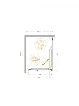 LUX-AH-FS-1-70/90-C-CR Душевой уголок, артикул LUX-AH-FS-1-70/90-C-CR