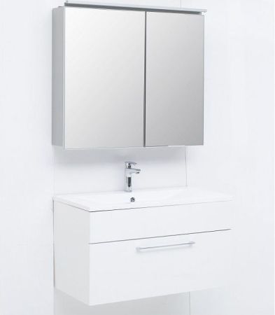 Тумба с раковиной De Aqua Кубика 90 белый, артикул 00212686