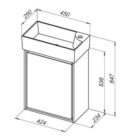Тумба под раковину Aquanet Милан 45 белый глянец, артикул 00339962