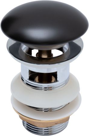 Донный клапан Aquanet черный матовый, с переливом, артикул 00333929