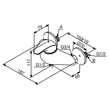 Смеситель для душа Damixa Space 102000000 Хром