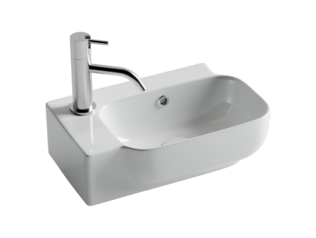 Рукомойник подвесной прямоугольный Элемент (Element 403x249x140, с отверстием под смеситель (чаша справа, отверстие под смеситель слева), цвет белый, артикул CN6074R