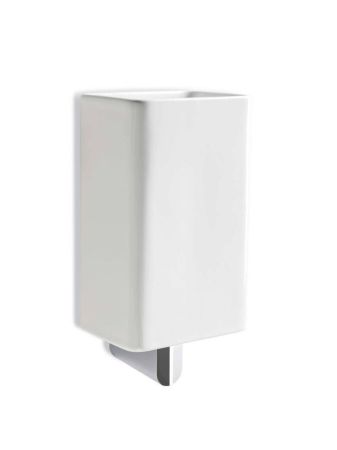 Stil Haus Living, настенный керамический стакан, цвет хром - белая керамика, артикул LV10(08)