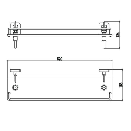 Полка стеклянная Savol S-006491, бронза, артикул S-006491