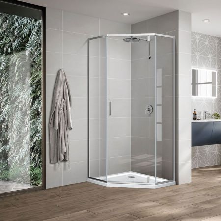 Душевой уголок Slim-U VSP-2SU900CL, 900*900, хром, стекло прозрачное, артикул VSP-2SU900CL