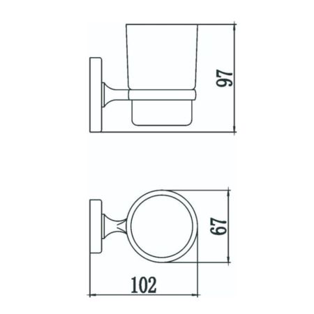 Стакан для ванной комнаты Savol S-007058, хром, артикул S-007058
