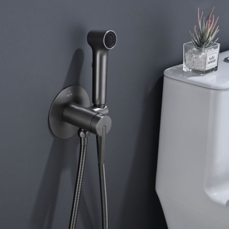 Гигиенический душ со смесителем Rose R235T, оружейная сталь, артикул R235T