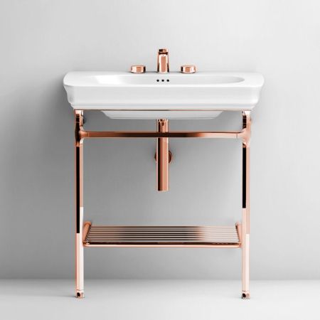 Artceram CIVITAS Металическая структура Quadra 55х44хh80,5см для раковины 68, полка сетка, цвет: розовое золото