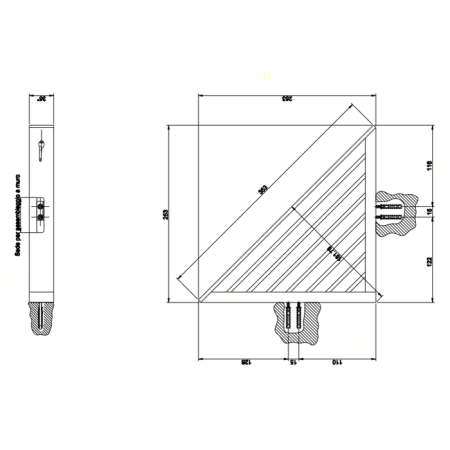 Gessi Rettangolo Полочка-решетка угловая для ванны или душа, цвет: хром, артикул 20861#031