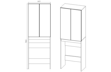 Шкаф VIANT  "Бостон" разборный для с\м графит 380х645х1900 (VBOS645G-SHSM), артикул VBOS645G-SHSM