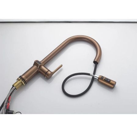 Смеситель для кухни с индикатором температуры Knotlor KN-100/RB, бронза, артикул KN-100/RB