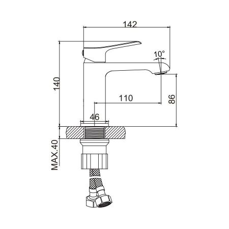 Смеситель для раковины Maretti Alessia AS32RF792, оружейная сталь, артикул AS32RF792