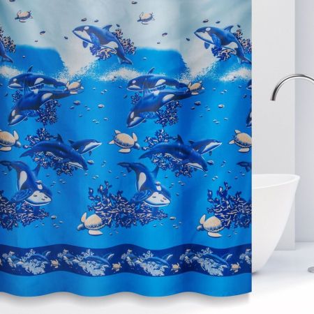 Штора для ванной комнаты Savol S-XK2018E, морской мир, артикул S-XK2018E