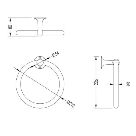 Devon&Devon New York Полотенцедержатель-кольцо, никель блестящий, артикул NY107NKS