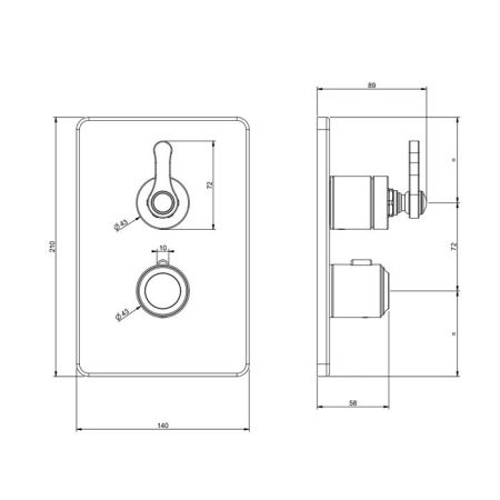 GESSI VENTI20 Смеситель встраиваемый, термостатический, с переключателем на 3 положения, внешняя часть, цвет Brushed Brass PVD, артикул 65137#727