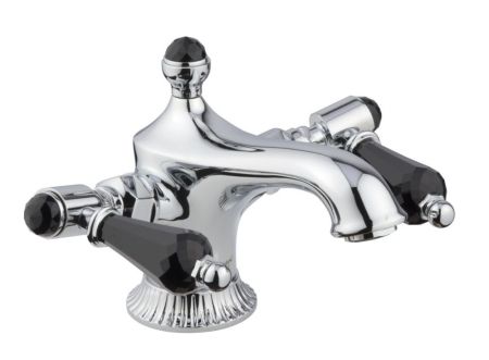 Emmevi The One Atena, смеситель для раковины. Черные кристаллы Swarovski, цвет хром