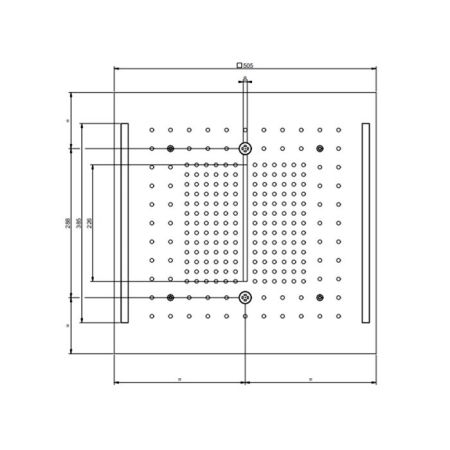 GESSI COLOUR Верхний душ 500х500 мм., встраиваемый в потолок, 3 режима, хромотерапия, внешняя часть, цвет Black XL, артикул 57977#299