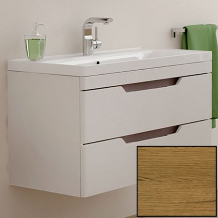 Тумба с раковиной SanVit Степ 90 kstep90 с фактурой под дерево подвесная Акация светлая