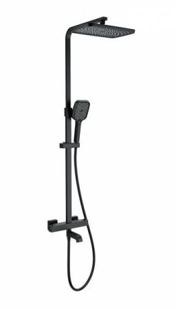 Душевая система с термостатом WONZON & WOGHAND, Черный матовый (WW-B3026-T1-MB), артикул WW-B3026-T1-MB