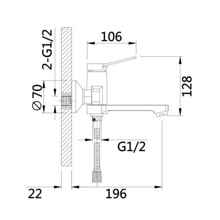 Смеситель для ванны D-Lin D130364, хром