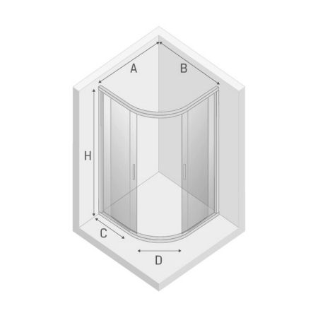  Душевое ограждение NEW TRENDY NEW VARIA BLACK 90x90x190 K-0566 (черный), артикул K-0566