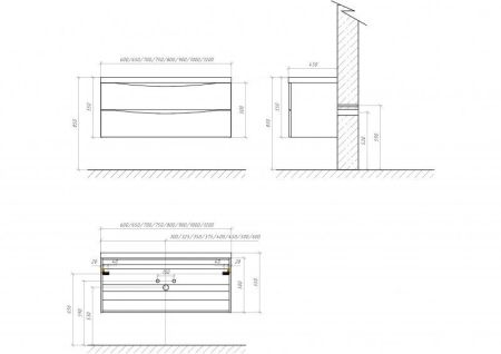 Мебель для ванной комнаты BELBAGNO MARINO-900, артикул BB900/450-LV-MR-AST