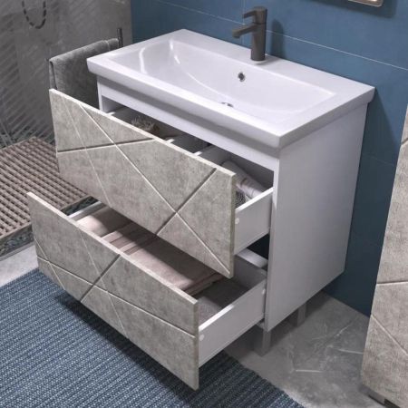 Тумба под раковину напольная VIGO Geometry 025 бетон, 80 см, артикул 025 бетон