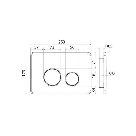 Клавиша смыва IDDIS чёрная Unisteel 001 (UNS01MBi77), артикул UNS01MBi77