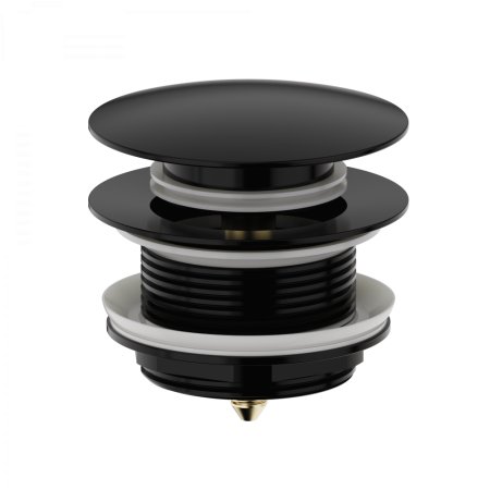 Донный клапан для ванны 1 1/2 WONZON & WOGHAND, Черный матовый (WW-SS105-MB), артикул WW-SS105-MB