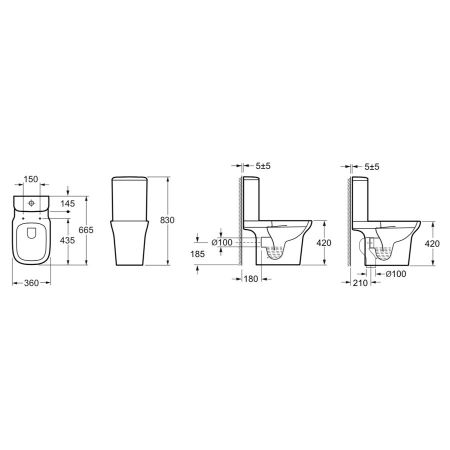 Напольный унитаз Lavinia Boho Bristol Rimless 3305001R