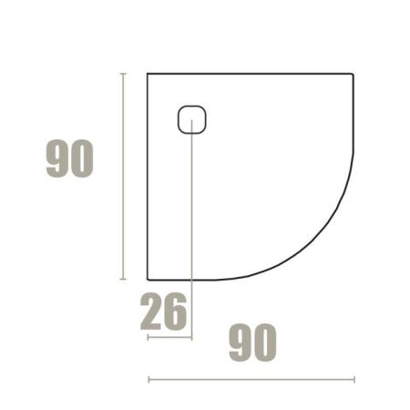 Поддон из акрона серия BASE фактура SLATE, артикул PLATO_BASE_NINETY_SLATE_CUAD_BLANCO_90x90