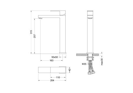 Смеситель для раковины 257, без донного клапана AQUATEK AQ1604CR ЛИБРА, артикул AQ1604CR