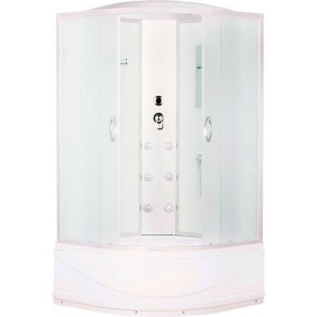 Душевая кабина Erlit Comfort ER3509TPF 90x90 с гидромассажем задняя стенка Белая стекло матовое