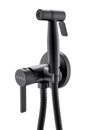 Смеситель Vessel скрытого монтажа с гигиеническим душем,черный, артикул: VSL01B, VODA