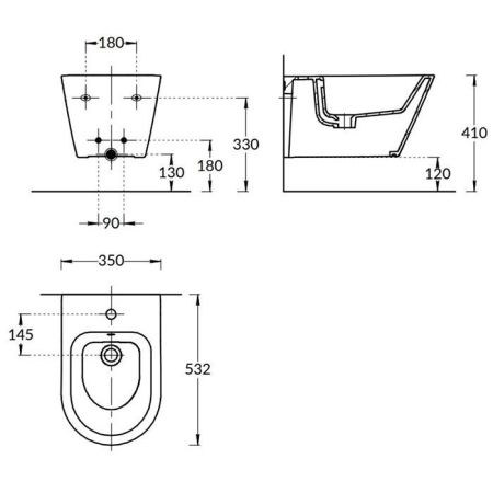 Биде PLAZA Modern подвесное, белое глянцевое, артикул PLM.bidet.02