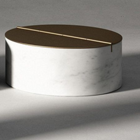 Agape Constellation Контейнер с крышкой 25х10см, настольный, мрамор Carrara, цвет: белый, артикул ACOM0305MC