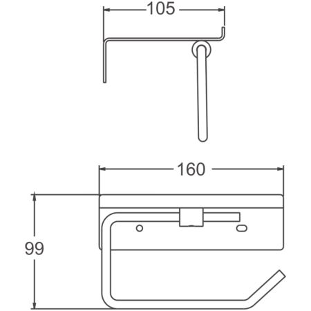 Держатель для туалетной бумаги с полкой BELZ B9001, хром, артикул B9001