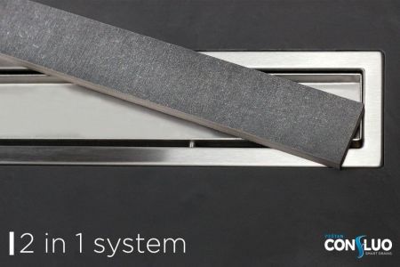 Душевой лоток, Bettoserb, Premium, ширина, мм-136, длина, мм-750, высота, мм-117, монтаж-в пол, пропускная способность, л/сек-0,8, выход Ø50 мм, поворот базы 360°, сифон-есть, материал сифона-полипропилен, опоры-есть, декоративная решетка-есть, двухсторон