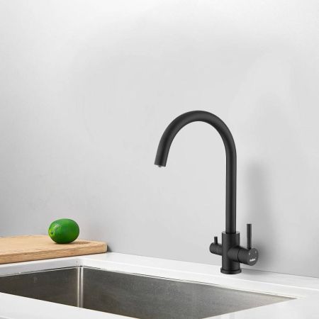 Смеситель для кухни с подключением фильтра воды Haiba HB43828-7, черный