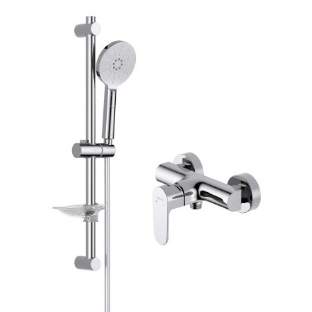 AQ1260CR ОБЕРОН смеситель для душа + AQ2014CR ОБЕРОН душевой гарнитур 3jet 60 см, артикул AQ1232CR